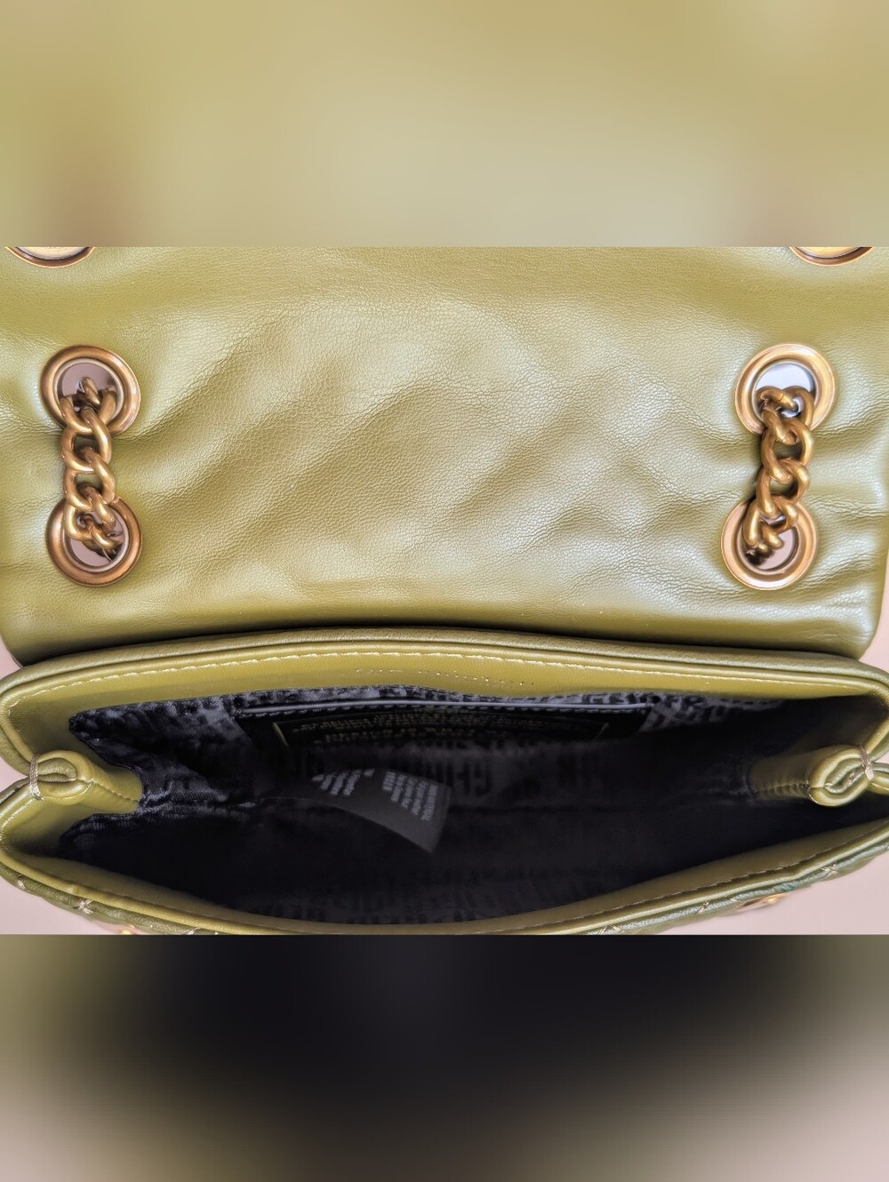 NWT Kurt Geiger London Brixton Olive Green Quilted Leather Chain Crossbody Bag - Picture 16 of 17